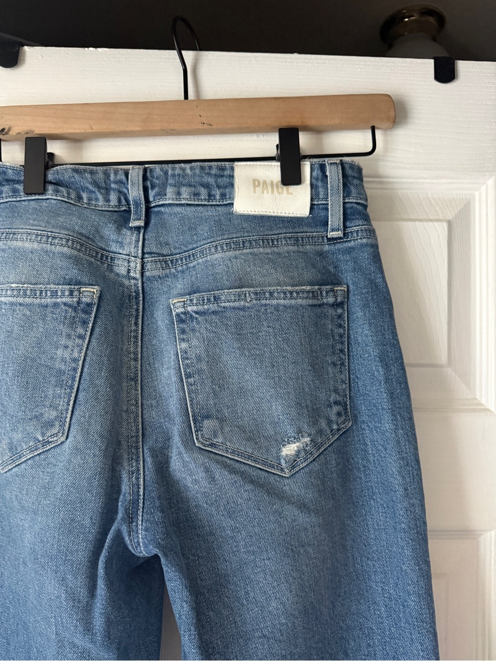 PAIGE Leenah Classic High-Rise Wide Leg Jeans - Light Blue - Picture 9 of 11